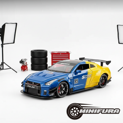 Nissan GT-R 1:24 z Efektem Dymu i LED – Otwierane Elementy Karoserii
